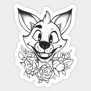 Flower wolfy Sticker